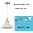 thumbnail image 5 of Claxy 12" Brushed Nickel Pendant Light with Barn White Metal Shade, 5 of 7