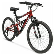 Hyper Bicycles 24 Shocker Mountain Bike, Adult Ages 13+, Black/Red