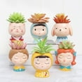 thumbnail image 6 of Succulent Plant Pot Cute Girl Flower Planter Flowerpot Home Garden Indoor Outdoor Cactus Succulent Plant Bonsai Pots, 6 of 6