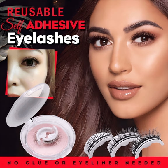 RAGUPEL Reusable Self-Adhesive Eyelashes with Natural Look Washable Glue Free Waterproof