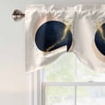 thumbnail image 5 of Tie Up Valances for Windows, Navy Blue Abstract Art Adjustable Valance Curtains Window Treatment for Living Room/Bedroom, Modern Aesthetics Art Rod Pocket Kitchen Curtains & Drapes 42x12 Inch, 5 of 9