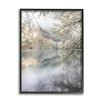 Foggy Pond Landscape Reflection Landscape Photograph Black Framed Art Print Wall Art