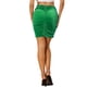thumbnail image 3 of Falda corta ajustada de terciopelo para mujer Inspire Chic, con fruncidos, tamaño XS, color verde, 3 of 6