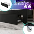 thumbnail image 5 of Amolife Queen Size Platform Bed Frame with 2-Tier LED Storage Velvet Wingback Headboard & 2 Storage Drawers, USB & Type-C Charging Ports, Black, 5 of 11