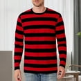 thumbnail image 6 of Men's striped neck long-sleeved T-shirt, basic casual top, 6 of 19