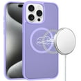 thumbnail image 2 of For Apple iPhone 15 Pro Max Case, MagSafe Compatible Case Hybrid Soft TPU Bumper Hard Translucent Matte Back Slim Shockproof Phone Cover (Light Purle), 2 of 6