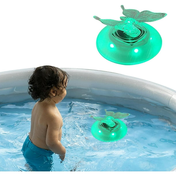 Luces LED solares para piscina - Luces LED coloridas con forma de mariposa y libélula - Decoración impermeable con 7 modos de iluminación, accesorios para piscina