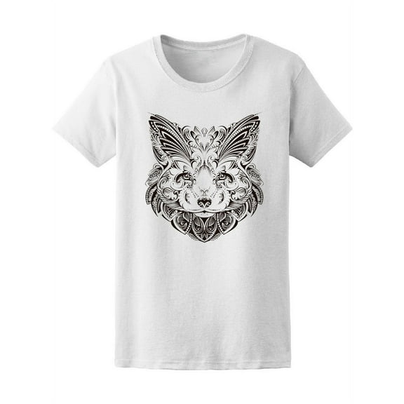 Cute Floral Fox's Sketch Tee Women's -Image by Shutterstock