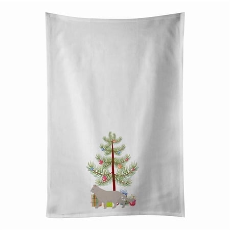 Carolines Treasures CK4575WTKT 28 x 19 in. Unisex British Shorthair No.2 Cat Merry Christmas White Dish Towels Kitchen Towel - Set of 2