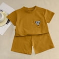 thumbnail image 4 of Amidoa Girls Summer Outfit Sets 2 Piece T-Shirt Short Sleeve and Shorts Set Kids Clothing Sets Coffee Size 8, 4 of 8