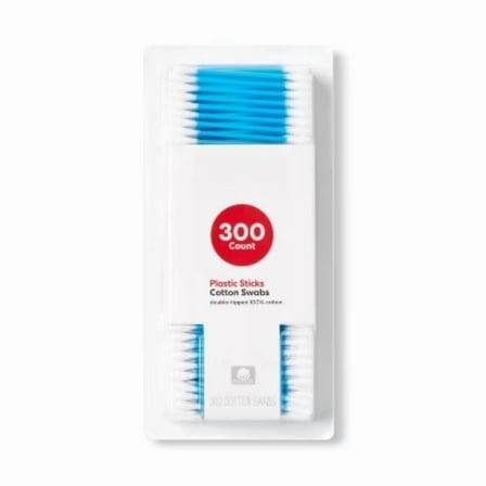 Plastic Handle Cotton Swabs - 300 Pieces