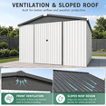 thumbnail image 4 of AECOJOY 12' x 12' Outdoor Storage Shed with Lockable Door Patio Metal Large Storage Building in White for Outside, 4 of 7