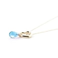 thumbnail image 4 of Galaxy Gold 14K Solid Yellow Gold 24" Open Heart Pendant Necklace with a Genuine Blue Topaz Drop, 14"-24" Sizes, December Birthstone, Symbol of Calm, 4 of 6