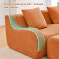 thumbnail image 5 of FFZ Soft Teddy Fabric Boneless Sofa with Curved Armrests and High Density Sponge, Orange, 5 of 14