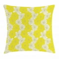 thumbnail image 1 of Yellow Flower Throw Pillow Cushion Cover, Fresh Garden Pattern with Two Shaded Motifs Lively Summer Artistic Pattern, Decorative Square Accent Pillow Case, 24 X 24 Inches, Yellow Cream, by Ambesonne, 1 of 2
