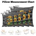 thumbnail image 5 of Throw Pillow Covers, Sunflower Retro 16x16 Pillow Covers for Couch/Sofa/Bed, Farmhouse Flowers Botanical Black Wood Decorative Square Linen Cushion Pillowcase for Home Decor, 5 of 9