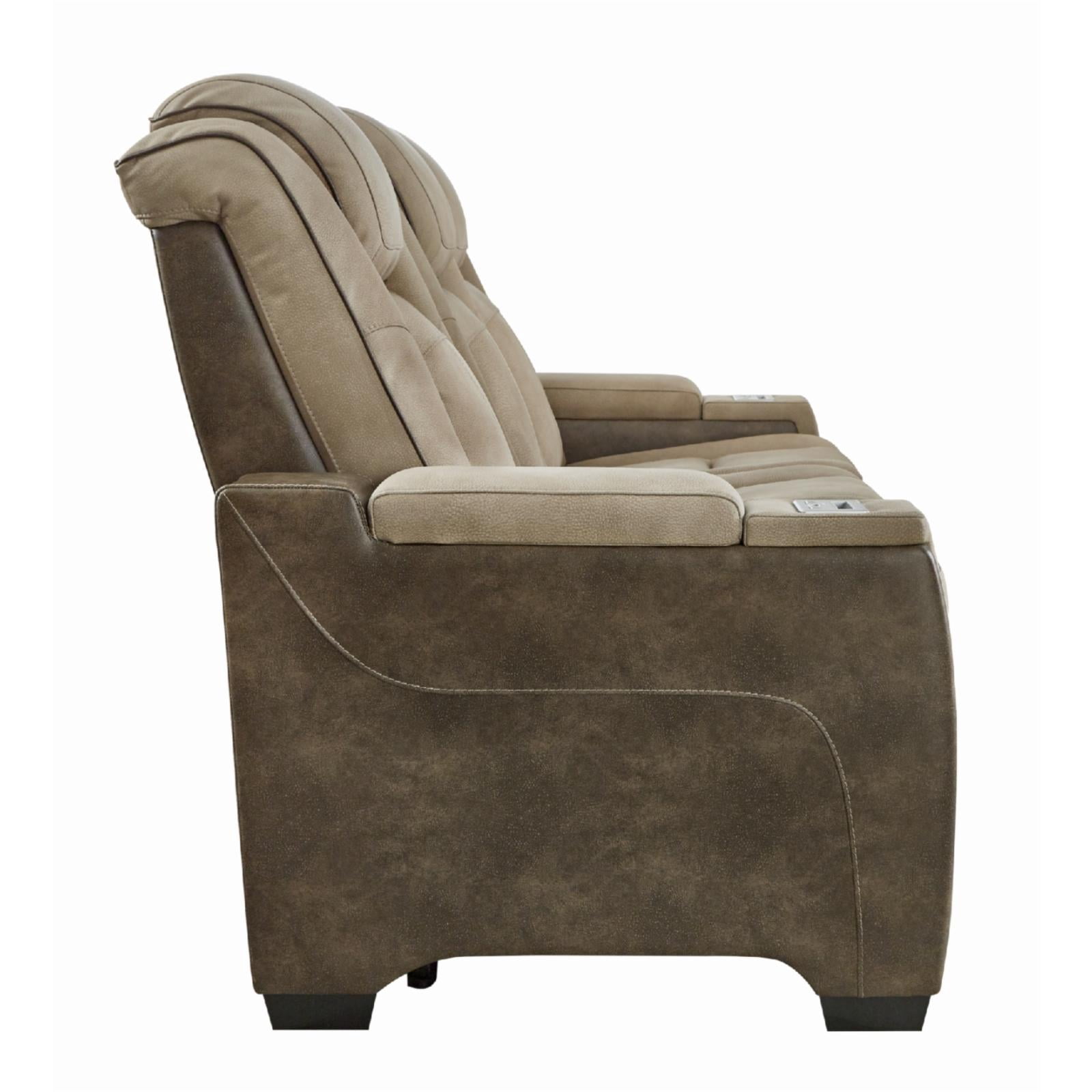 Ashley Furniture Next-Gen DuraPella Faux Leather Power Reclining Sofa in Brown