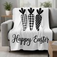 thumbnail image 2 of Happy Easter Blanket Soft Cozy Warm Twin Blanket for Bed, Plush Fuzzy Flannel Fleece Blankets for Sofa, Spring Carrots Country Black and White Plaid Throw Blankets for Couch, Gifts for Men, 60"x80", 2 of 9