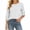 #324-White, variant on Warop Women's Adjustable 3/4 Sleeve Tops Round Neck Side Button Decorated Loose Casual Solid Color Blouses