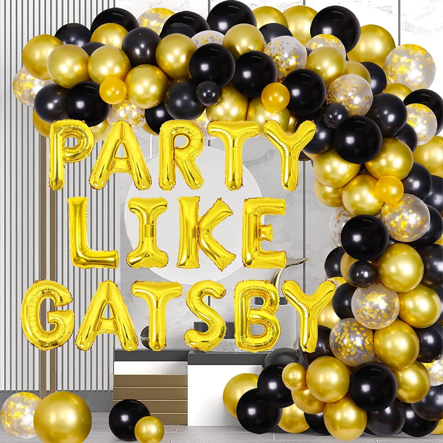 Great Gatsby Party Decorations Party Like Gatsby Balloons Black Gold  Balloon Garland Arch Kit Roaring 20s Party Decorations 