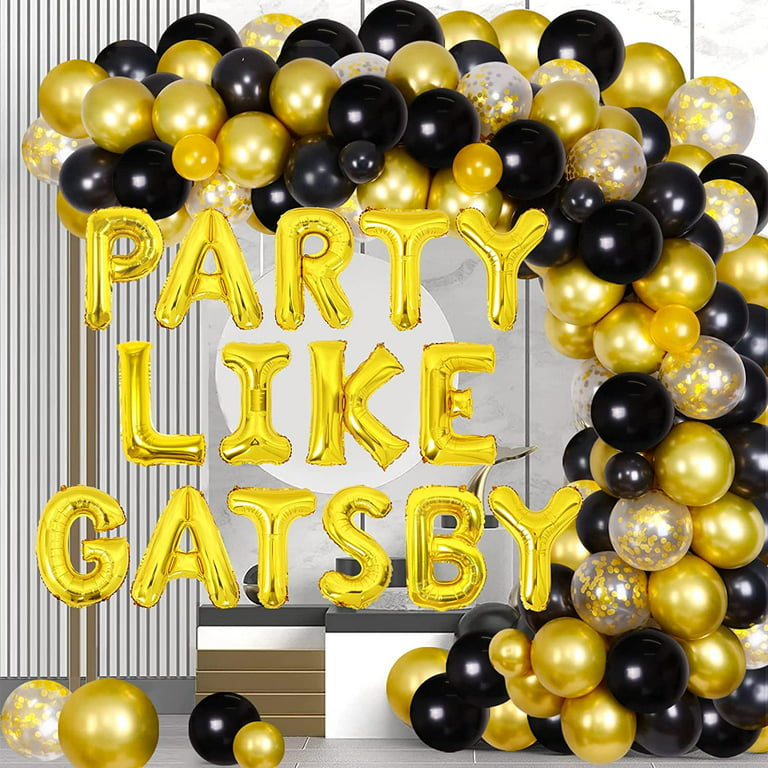 Great Choice Products Set Of 17 Party Like Gatsby Balloons Great Gatsby Party  Decoration Roaring 20S Party Balloons Roaring Twenties Decorations Fl…