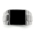 thumbnail image 5 of Sterling Silver Rhodium-plated Men's Onyx Ring, 5 of 6