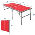 thumbnail image 6 of 6X3ft Mid-Size Table Tennis Tables,Portable Ping Pong Table Game with Net, 2 Paddles & 3 Balls for Indoor/Outdoor Use, 6 of 7