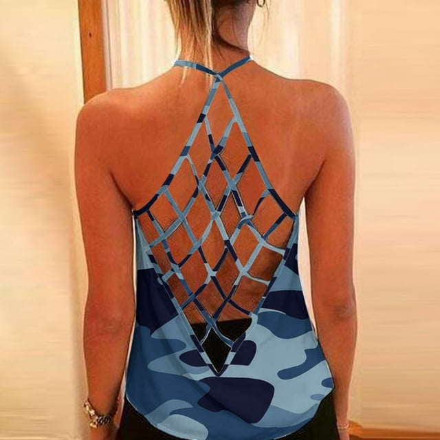 Débardeur à Col Rond et Col Rond Camouflage pour Femmes