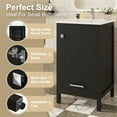 thumbnail image 4 of Euroco 20-Inch Modern Bathroom Vanity with Ceramic Sink, Soft-Close Drawer & Door, Double-Layer Door Organizer, Divider Drawer, Adjustable Foot Pads, 4 of 9