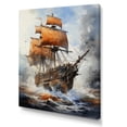 thumbnail image 2 of Designart "Jolly Roger s Pirate Voyage II" Pirate Canvas Art Print, 2 of 5