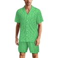 thumbnail image 1 of PRIYAL Mens Pajama Set Short Sleeve 2 PCS Sleepwear Soft Summer Button Down Loungewear Set Pj Set Casual Outfits, 1 of 9