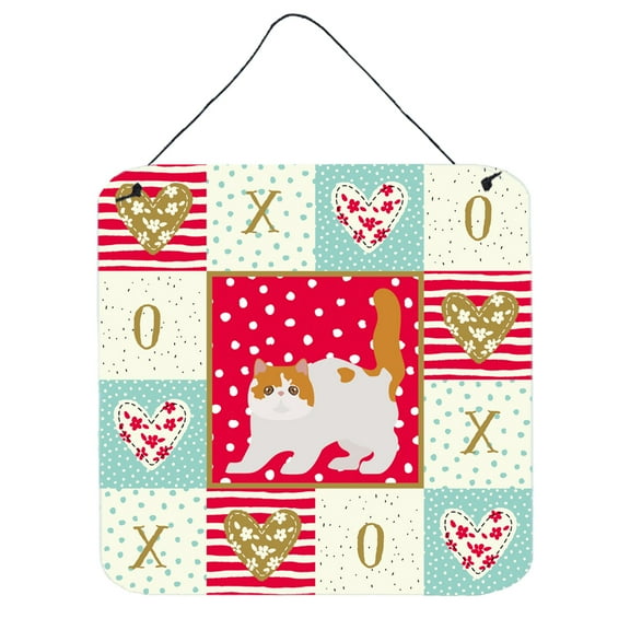 Exotic Shorthair 4 Cat Love Wall or Door Hanging Prints Red