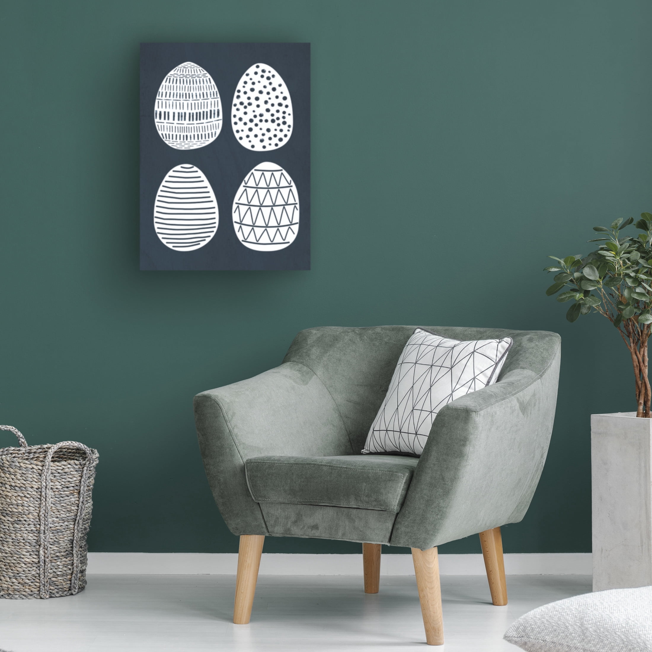 Canvas Wall Art - Tom Quartermaine 'Ink Blue Abstract Scandinavian Eggs' Wall Art for Living Room, Bedroom, or Office Décor by Trademark Fine Art - 24 x 32 Inches