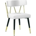 thumbnail image 4 of Meridian Furniture Rheingold Chaise de Salle à Manger en Cuir Végétalien, Blanc (Ensemble de 2), 4 of 10