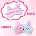 thumbnail image 6 of AOWOO 4 Pcs Plush Sleep Eye Mask, Cute Unicorn Sleeping Blindfold Eye Mask, Soft Fluffy and Furry Eye Cover, Pink Non-irritating Blackout Sleep Mask for Kids Girls Women(Unicorn Style), 6 of 7
