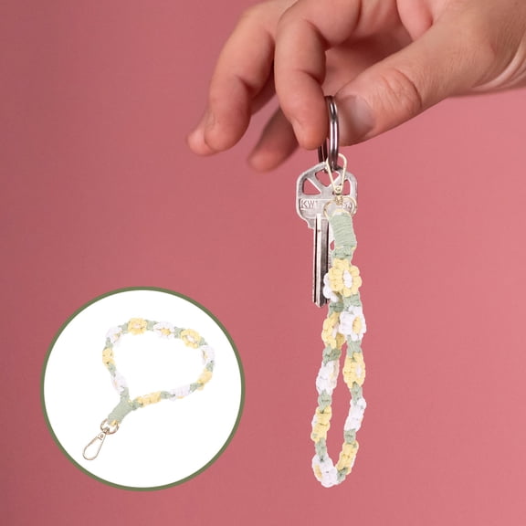 LEORX Vintage Flower Keychain Simple Classic Design Cotton Thread 1Pack