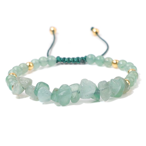 Xiao Hua Pulsera tejida de piedra triturada para mujer, pulsera elástica apilable con cuentas, joyería colorida con dijes, estilo bohemio, para playa y verano, color verde claro.