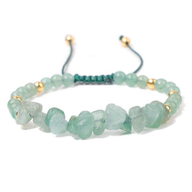Xiao Hua Pulsera tejida de piedra triturada para mujer, pulsera elástica apilable con cuentas, joyería colorida con dijes, estilo bohemio, para playa y verano, color verde claro.
