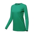 thumbnail image 2 of A2Y Women's Basic Solid Soft Cotton Long Sleeve Crew Neck Top Shirts Forest Green XL, 2 of 3