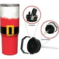 thumbnail image 3 of 30oz Christmas Santa Claus Tumbler - Red Stainless Steel Insulated Cup with Handle & Flip Straw Leakproof, Perfect Holiday Gift for Women Men (or Everyone), 3 of 6