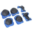 thumbnail image 2 of Almohadilla protectora de equipo de seguridad para niños, juego de protectores de rodilla, codo, muñeca, monopatín (azul), 6 uds., 2 of 8