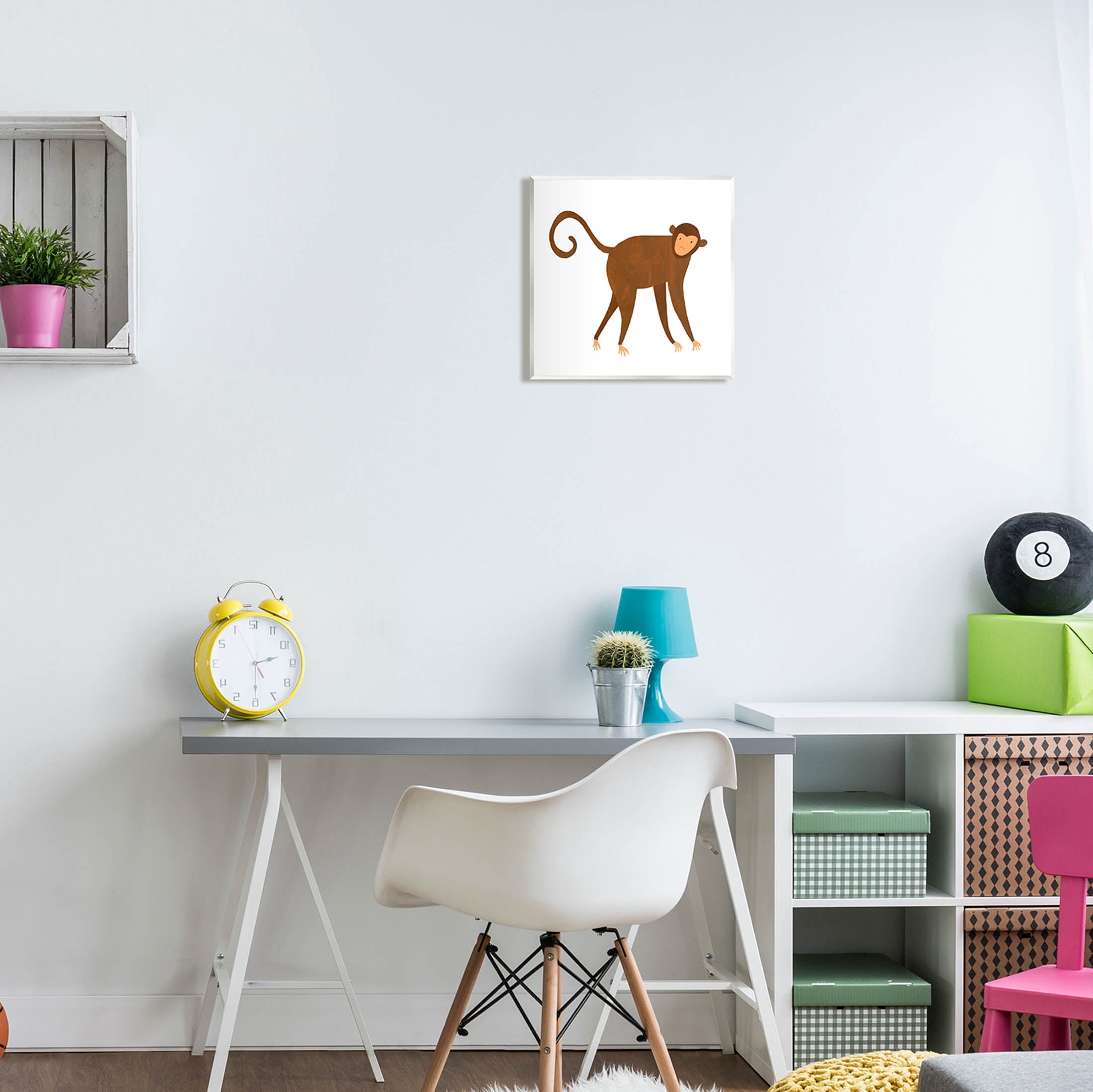 Stupell Industries Whimsical Wildlife Monkey Graphic Art Unframed Art Print Wall Art, Design by Emily Kopcik