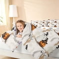 thumbnail image 3 of Homewish Halloween Witch Pumpkin Twin Comforter Sets, Sketch Ghost Bedding Set, Cream Orange Black, Pumpkin Bat Reversible, 2pcs 1 Comforter and 1 Pillowcase, 3 of 6