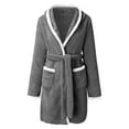 thumbnail image 5 of Clearance! robes for women terry cloth robes for women Women's Fall/winter Matching Hooded Pajamas Home Plush Thermal Bathrobe Nightgown Big sales Grey, 5 of 5