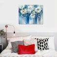 thumbnail image 5 of Nawypu  Bathroom Wall Art Abstract Flowers - White Floral Painting Artwork on Canvas with Gold Pictures for Blue Gray Bedroom Decor, 5 of 5