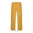 thumbnail image 3 of Baqcunre Mens Casual Waist Color Sports Hat Multi Woven Pocket Foot Rope Solid Pants Street Cargo Tie Mens Cargo Pants,M,Cargo Pants For Men,Men'S Pants,Mens Sweatpants,Mens Clothes,,Yellow, 3 of 4