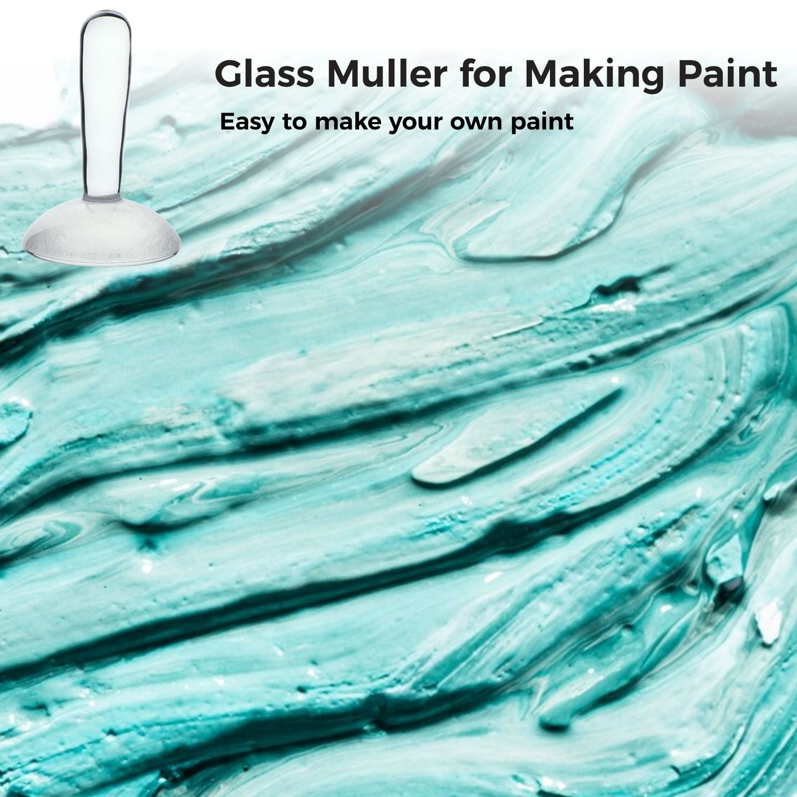 Glass Muller Artist's Paint Grinding Tool 3 3/8 (85MM) Borosilicate Pyrex  New