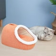 thumbnail image 5 of Btomtd Enclosed Cat Sleeping Bed with Removable Nests, Soft Plaid Dog Bed and Cat Bed for Warmth, Portable Sleep House for Small Medium Large Pets, Washable and Cozy, Orange, 5 of 6