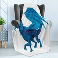 thumbnail image 4 of Dragon Soft Flannel Fleece Throw Blanket, Wild and Fantasy Concept Creature with Big Wings Illustration, Cozy Plush for Indoor and Outdoor Use, 50" x 70", Dark Coral Sea Blue, by Ambesonne, 4 of 5