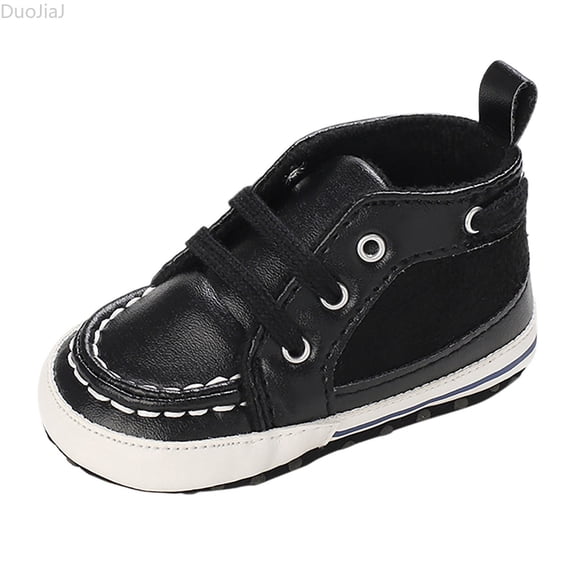 DuoJiaJ Spring And Summer Children Toddlers Girls Boys Casual Shoes Round Toe High Top Comfortable Lace Up Colorblock Baby Sneakers Size 4,Black